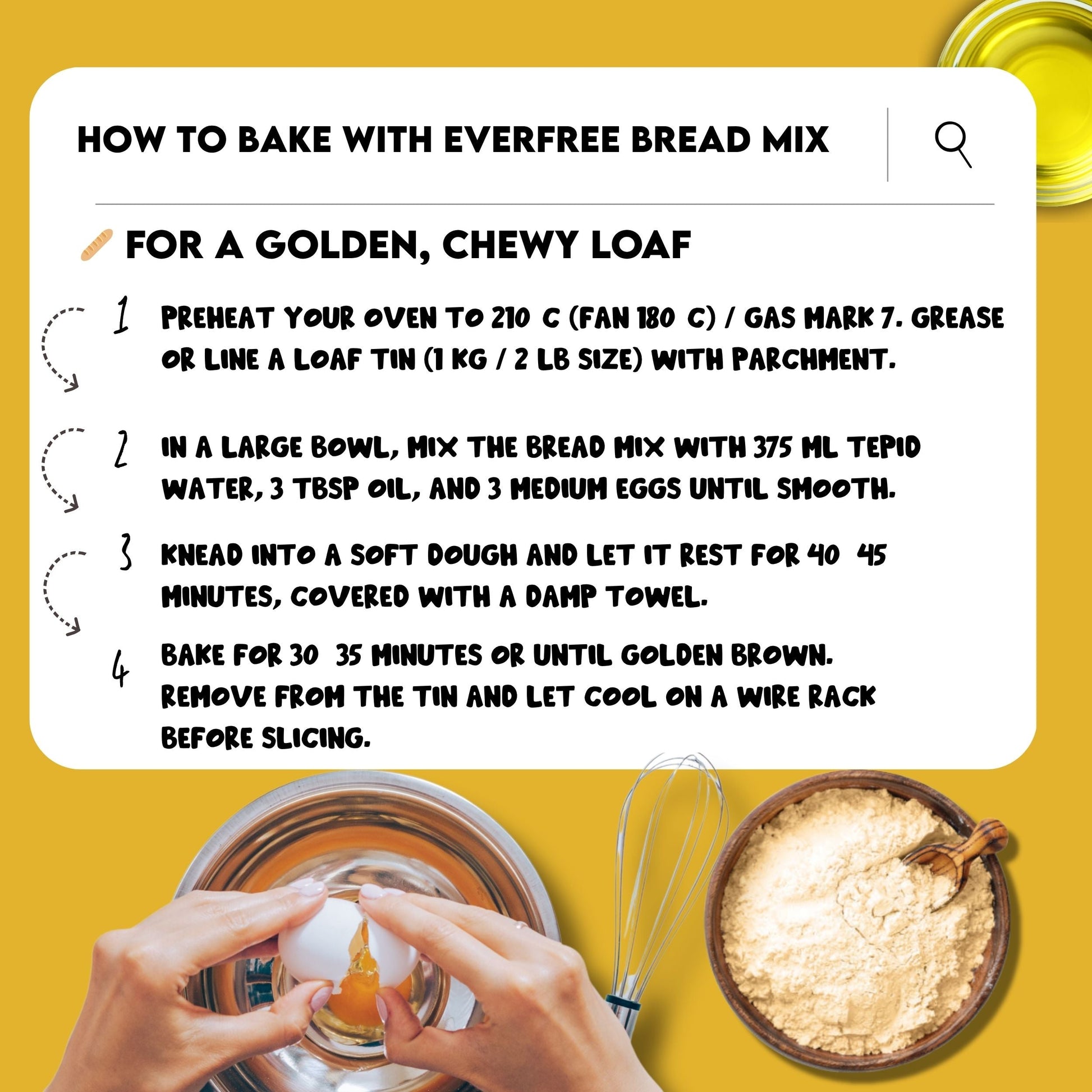 EverFree gluten-free sourdough bread mix in a 350g package, shown in the image.