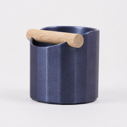 KNOCDIC Facet Geometric Espresso Knock Box with galaxy nebulae design and oak knock bar for coffee machine use