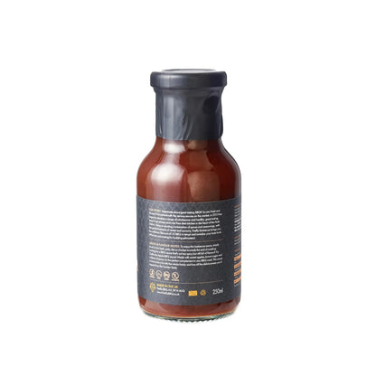 FireFly Barbecue California Apple BBQ Sauce bottle with label, showcasing the flavorful sauce for grilling and cooking.