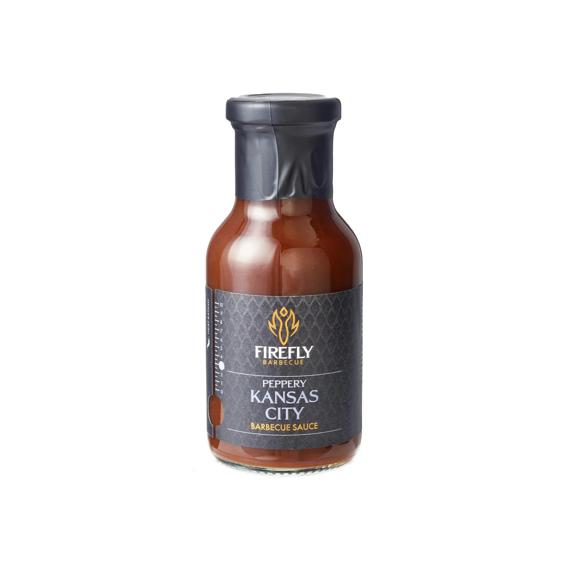 Bottle of FireFly Barbecue Kansas Brisket BBQ Sauce with label showing rich, smoky sauce for grilling and smoking meats.