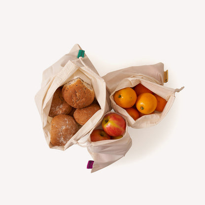 Reusable Produce Bags - Organic Cotton - Pack of 3