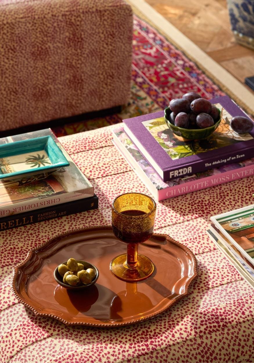 Set of 8 Eleanor wine glasses in mustard color by Casa Josephine Jenno, showcasing elegant glassware for wine serving.
