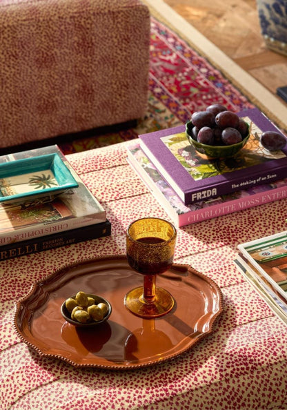 Set of 8 Eleanor wine glasses in mustard color by Casa Josephine Jenno, showcasing elegant glassware for wine serving.