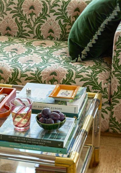 Set of six Casa by Josephine Jenno Poolside Gossip red acrylic tumblers, durable glasses designed for outdoor use.