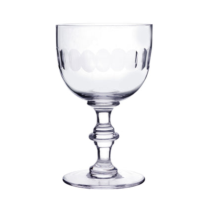 A Set Of Four Crystal Wine Goblets with Lens Design
