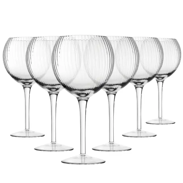 Set of six Glassware UK Hayworth gin glasses, 580ml capacity, elegant design for serving gin and cocktails.