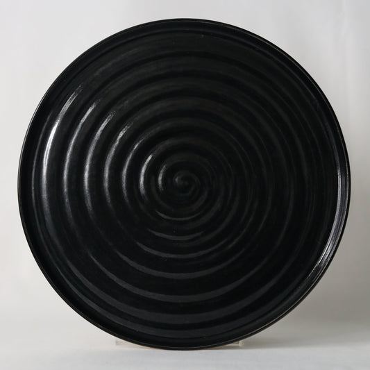 Handmade Jet Black Classic Lunch Plate by Katie L Thompson Designs, ceramic with a smooth, glossy black finish.