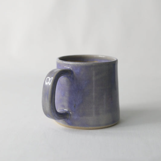 Handmade purple ceramic standard mug with amethyst design by Katie L Thompson Designs, perfect for coffee or tea.