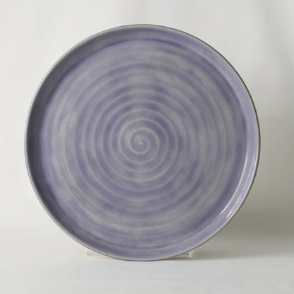 Handmade purple ceramic lunch plate with classic design by Katie L Thompson Designs, perfect for serving meals.