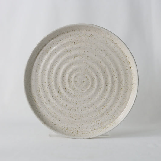 White ceramic side plate from Katie L Thompson Designs with a classic, handmade design.