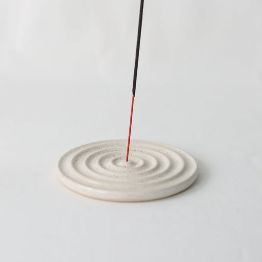 Handmade white ceramic Pepper White Classic Incense Burner by Katie L Thompson Designs, featuring a smooth, elegant design.