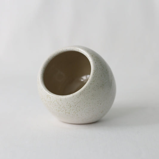 Handmade white ceramic Pepper White Classic Salt Pig by Katie L Thompson Designs for storing salt or spices.