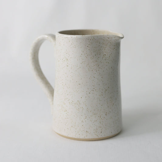 Handmade white ceramic Pepper White Classic Large Jug by Katie L Thompson Designs, featuring a smooth, elegant shape.