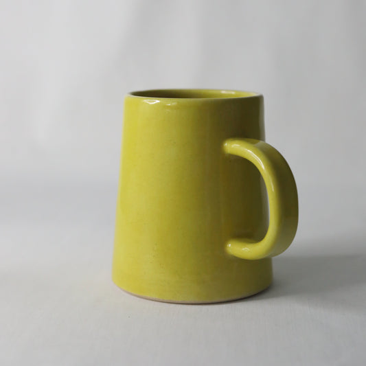 Handmade Sun Yellow Classic Pint Mug by Katie L Thompson Designs, ceramic mug with bright yellow glaze and traditional shape.