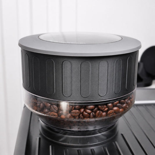 KNOCDIC® 2-inch hopper extender for Sage Breville Barista Express, Touch & Pro coffee grinders, enhancing hopper capacity and usability.