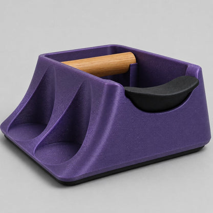 KNOCDIC® Galaxy Purple Coffee Knock Box and Tamper Holder for espresso machine, with a sleek, modern design.