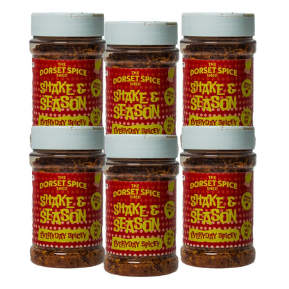 The Dorset Spice Shed - Shake & Season Everyday Spicey - salt infused with crushed chilli flakes, Mexican jalapeno and cayenne pepper 250g