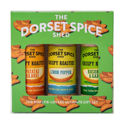 The Dorset Spice Shed - Krispy Roasties Roast Potato Seasoning Gift Pack - for Roastie Lovers - Three Fantastic Flavours