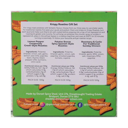 The Dorset Spice Shed - Krispy Roasties Roast Potato Seasoning Gift Pack - for Roastie Lovers - Three Fantastic Flavours