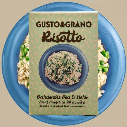 Gusto&Grano - Gardener&#39;s Pea and Herb Risotto - Mealmaker in 20 minutes - Serves 4 as a side or 2 as a main course - 240g - Gluten Free