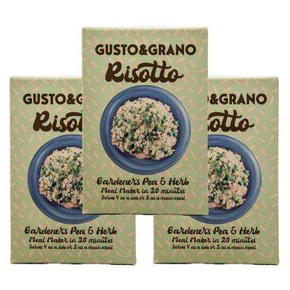 Gusto&Grano - Gardener&#39;s Pea and Herb Risotto - Mealmaker in 20 minutes - Serves 4 as a side or 2 as a main course - 240g - Gluten Free