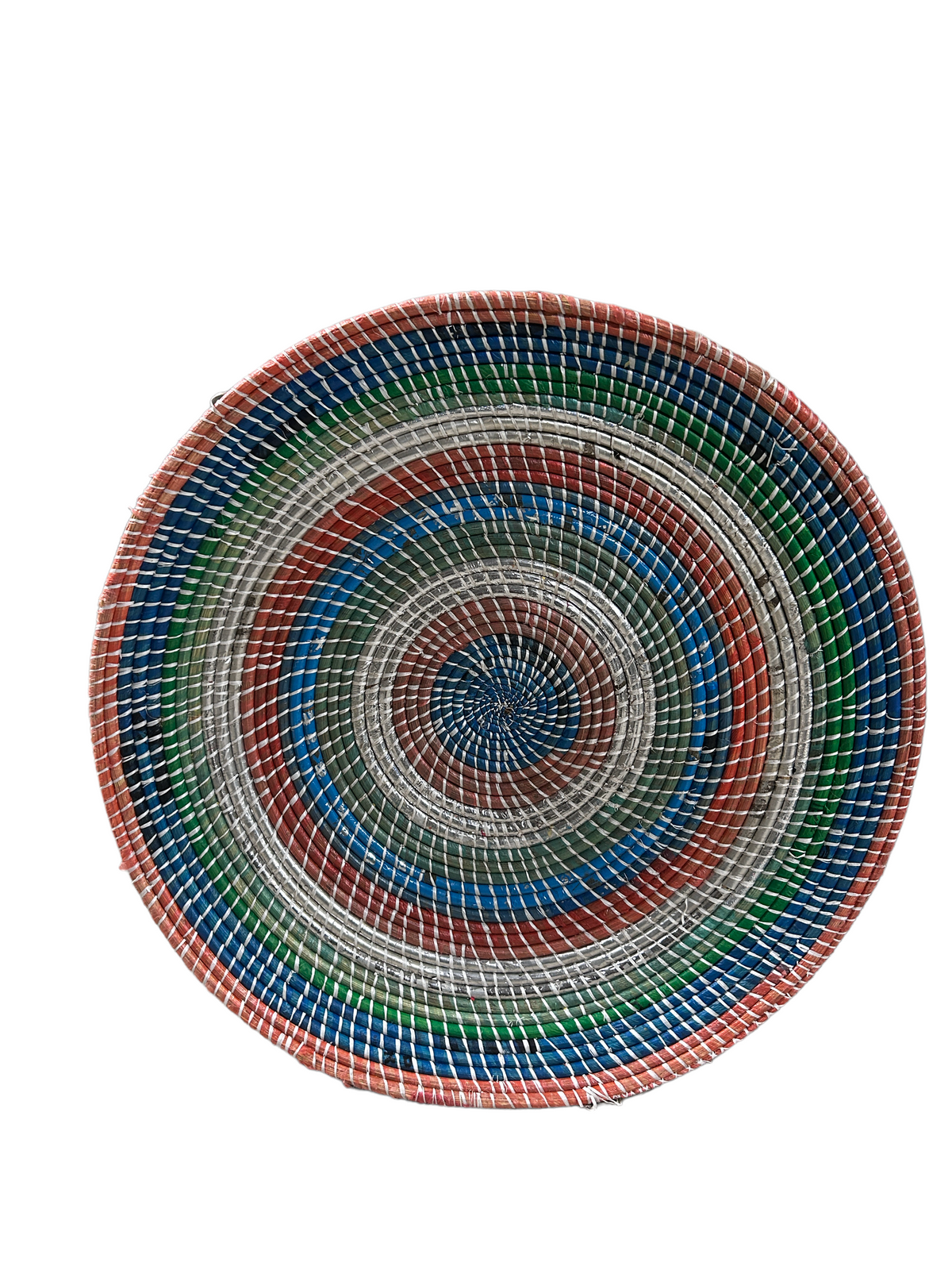 Zambian Wall Basket by Botanical Boys, woven basket with natural fibers, decorative wall hanging with intricate patterns.
