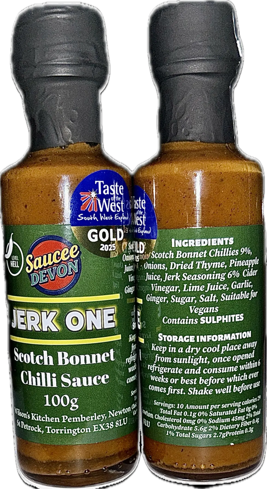 Wilson’s Kitchen Scotch Bonnet Chilli Sauce bottle from artisan chilli sauces collection, featuring vibrant orange sauce and fresh peppers.