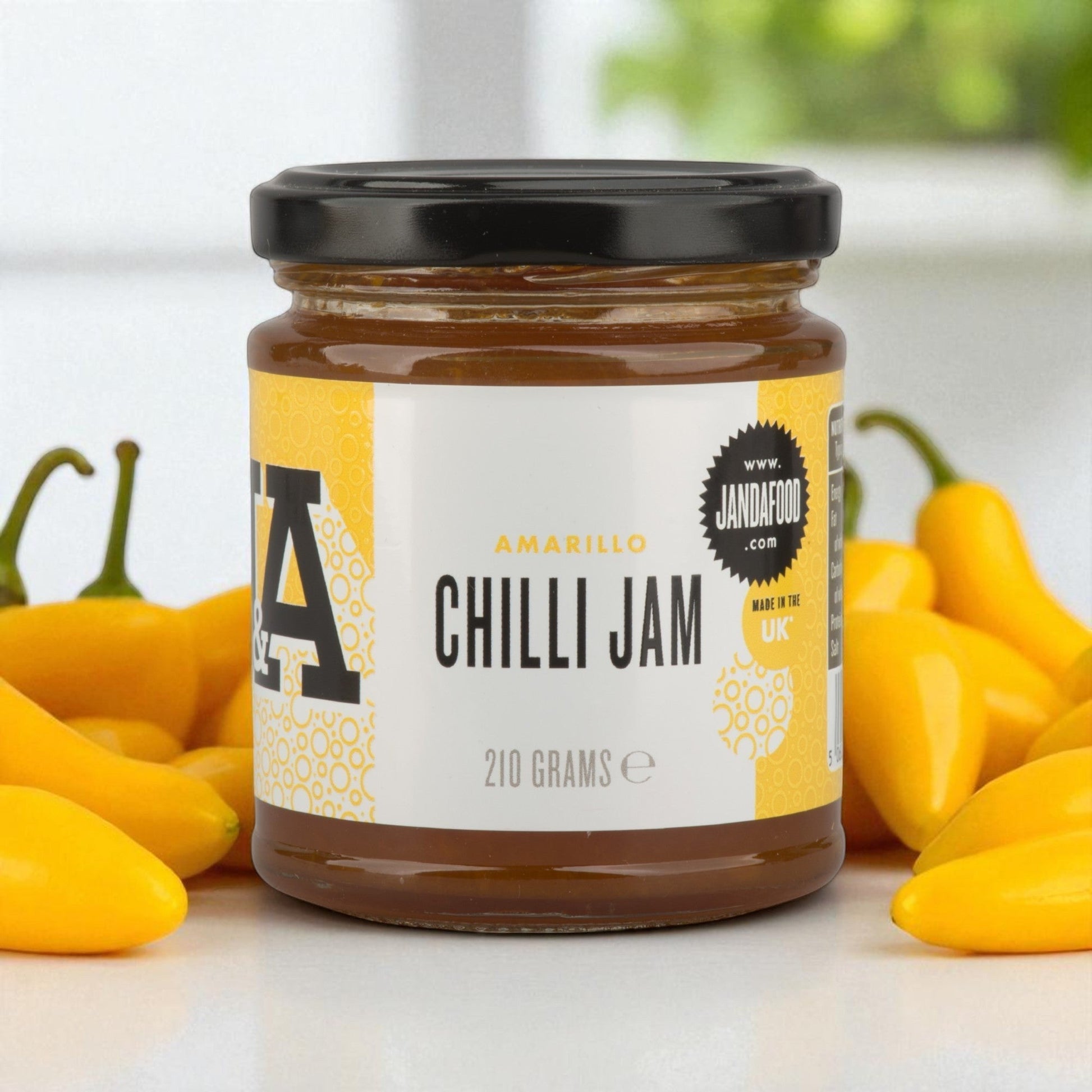 Janda Traffic Chilli Jam Gift Box with three fiery chilli jams and relishes in vibrant yellow packaging.