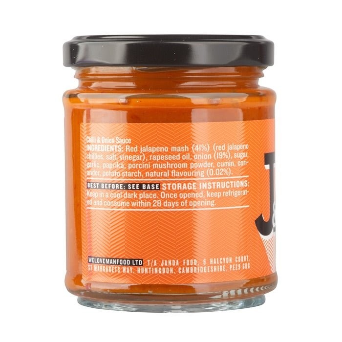 Janda Food Buffalo Sauce bottle with label, featuring a spicy buffalo sauce for wings and snacks.