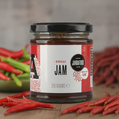 Janda Food Chilli Lover's Trio gift box featuring three jars of spicy chilli jams in a decorative gift set.