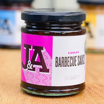 Janda Taste of Asia gift box featuring Korean barbecue sauce in a neatly arranged gift box.