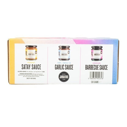 Janda Taste of Asia gift box featuring assorted sauces and condiments in a decorative gift packaging.