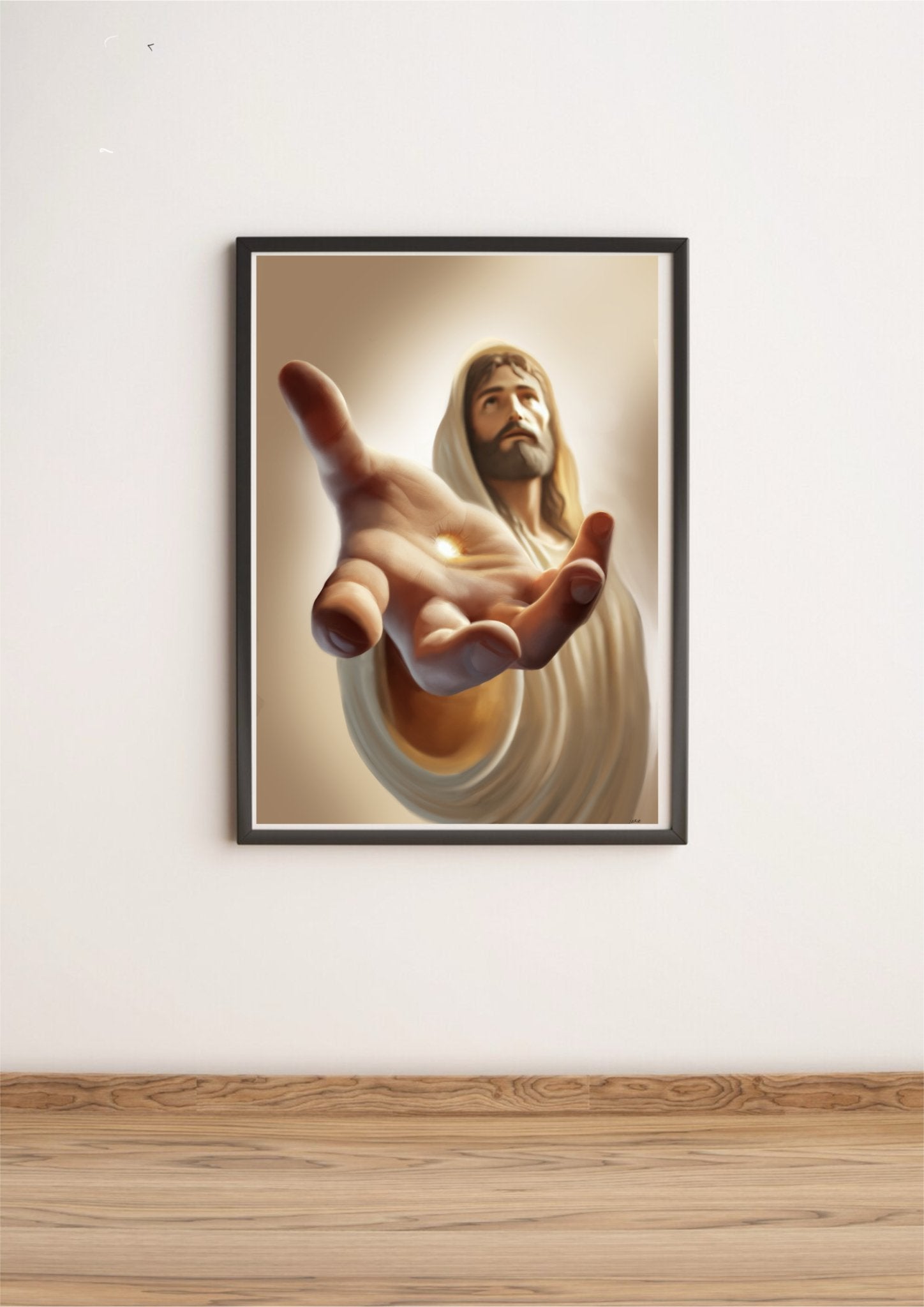 Jesus Christ of Nazareth art print by KEOLIX, depicting a powerful reflection of sacrifice and love.