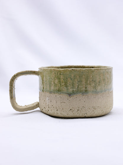 Large Bianca Grande handmade ceramic mug by Ribera Handmade Ceramics, featuring smooth milled stoneware surface and rustic finish.