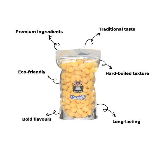 Traditional Wrapped Lemon Sherbet Candy Resealable Bag - 1KG