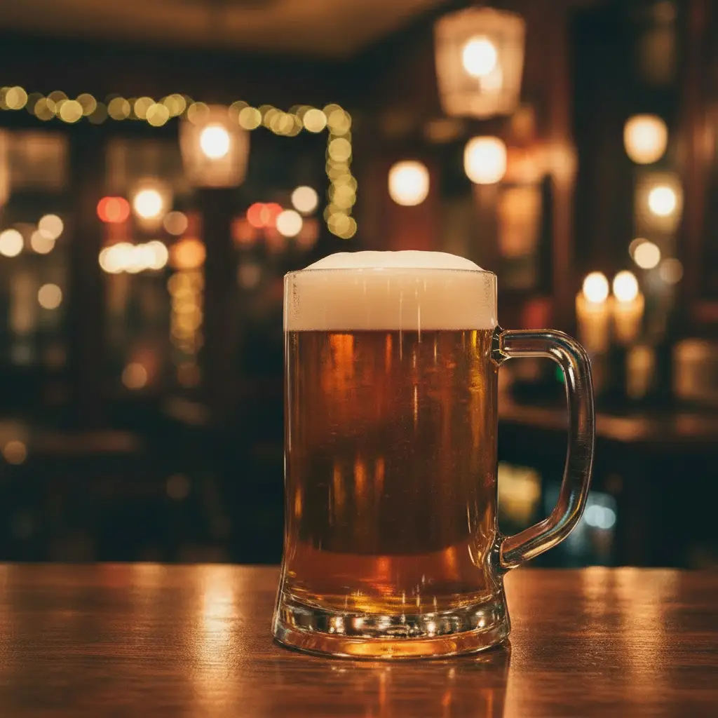 Large straight-sided glass tankard with handle, 670ml capacity, ideal for pub-style drinking, by Glassware UK.