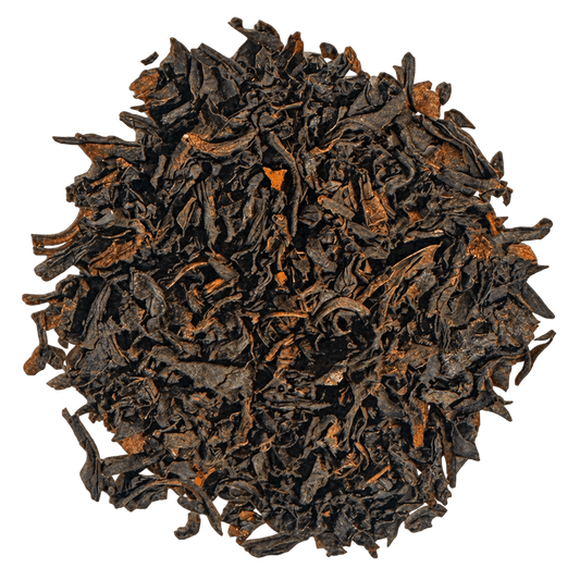 Lumbini Ceylon Orange Pekoe black tea leaves in transparent packaging by Porter Hill Tea Company.