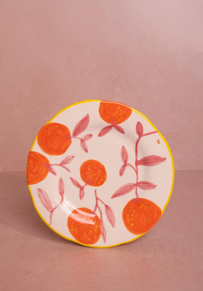 Lunch Plates Twig Oranges  - Set of 4