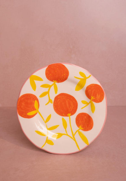 Lunch Plates Twig Oranges  - Set of 4