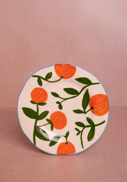 Lunch Plates Twig Oranges  - Set of 4