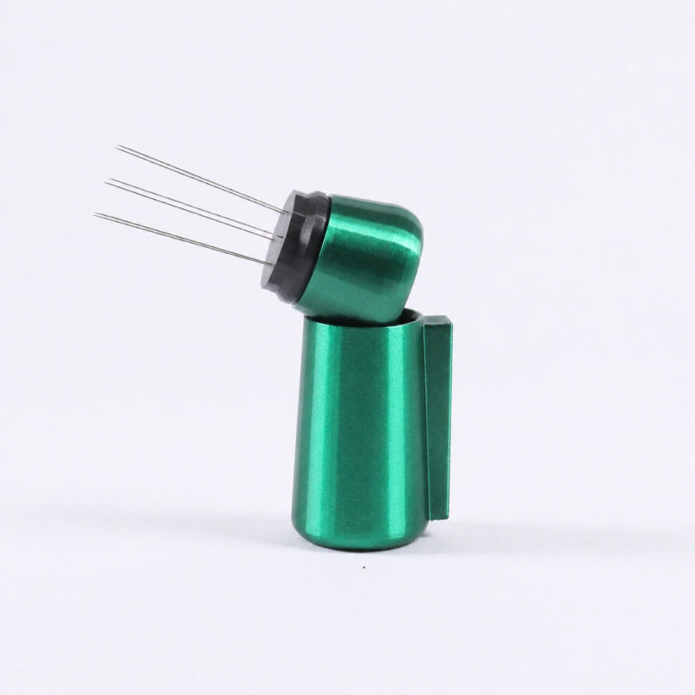KNOCDIC® WDT tool with magnetic holder in metallic green for precise watch dial work and movement adjustments.