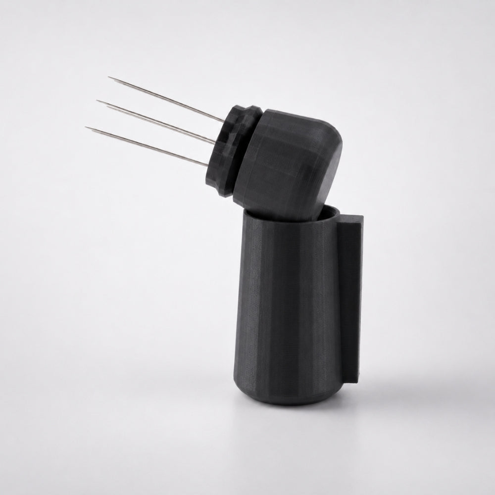 KNOCDIC® magnetic WDT tool with charcoal handle and holder, designed for precise wax pen cleaning and maintenance.