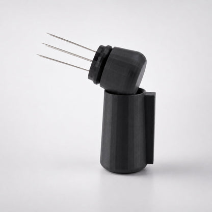 KNOCDIC® magnetic WDT tool with charcoal handle and holder, designed for precise wax pen cleaning and maintenance.