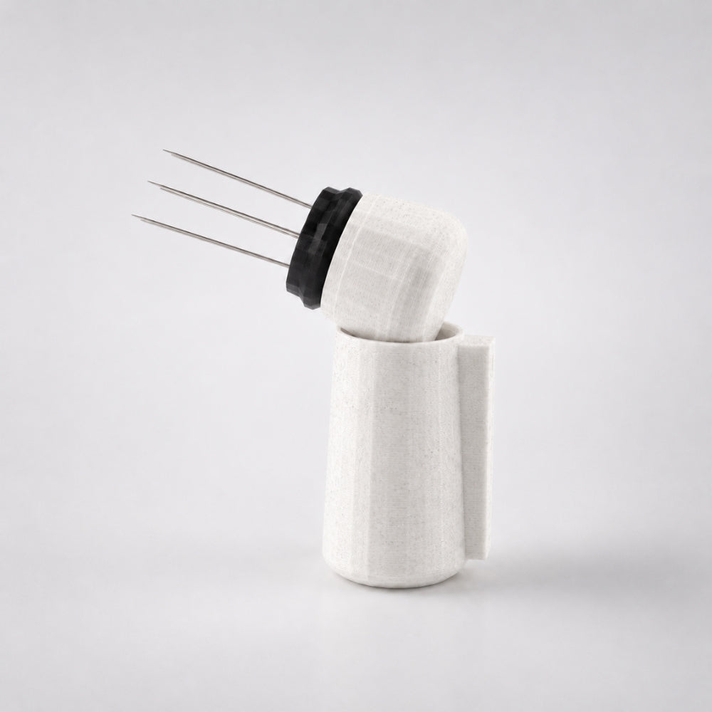 KNOCDIC® magnetic WDT tool with marble white handle for precise wood detection and woodworking applications.