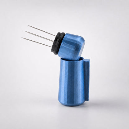 KNOCDIC® WDT tool with magnetic holder, metallic blue finish, designed for precision tea needle cleaning and watch repair.