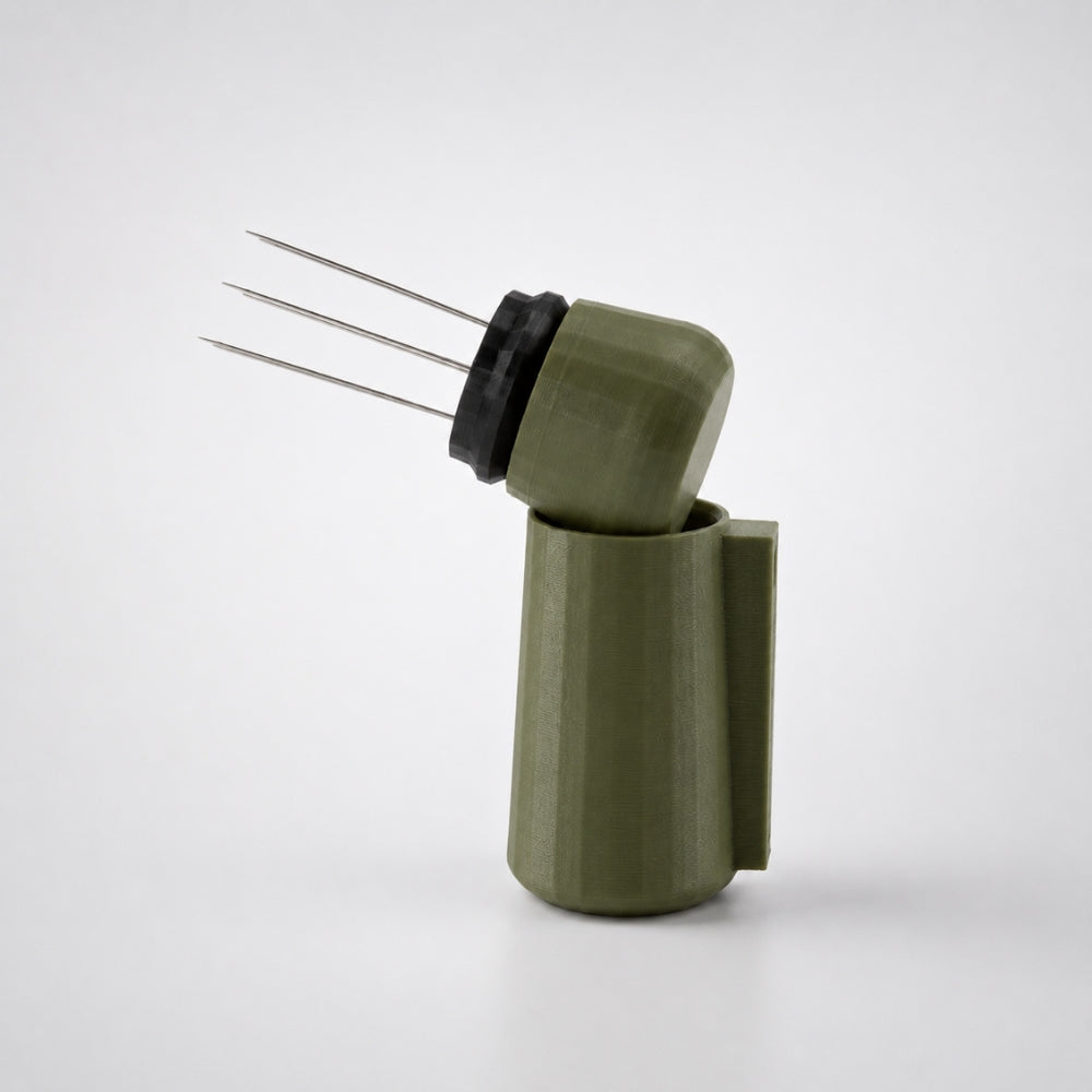 KNOCDIC® WDT tool with magnetic holder in olive green, designed for precise woodworking and woodworking tool organization.