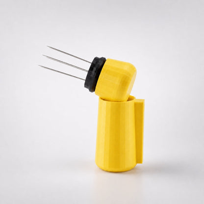 KNOCDIC® magnetic WDT tool in yellow with magnetic holder for precise repair and testing of electronic devices.