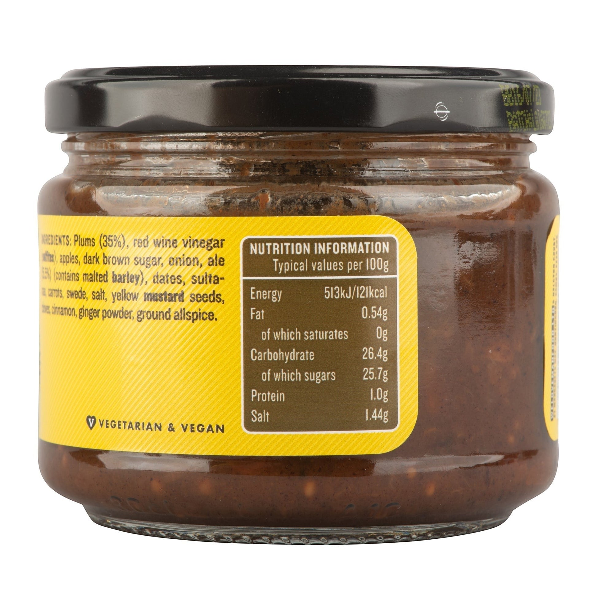 Manfood Traditional Ale Chutney jar with label featuring a rustic design and product name, showcasing the condiment's packaging.