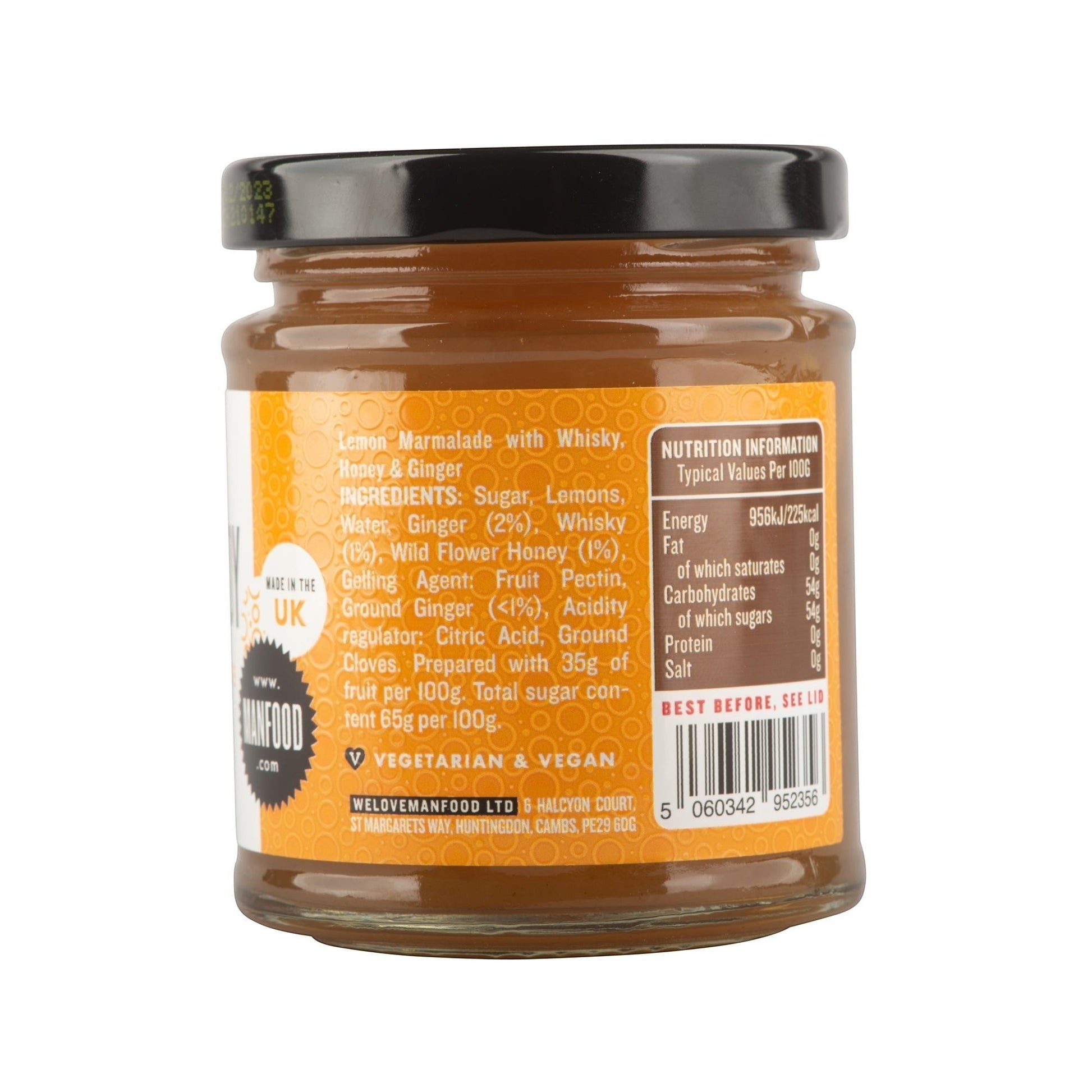 Manfood Hot Toddy Marmalade Preserve jar with label showing the Manfood brand and product name on a white background.