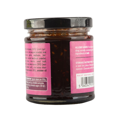Manfood Korean Barbecue Sauce bottle with label, showcasing rich, dark sauce in a glass jar for grilled meats and Asian dishes.